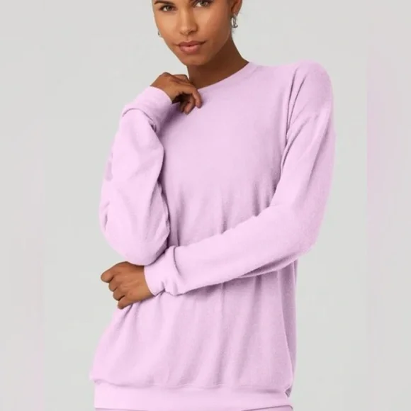 Alo Yoga Soho Pullover Sugarplum Pink Large - Picture 1 of 9